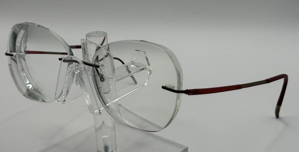 Silhouette 5540 70 6040 Caramel Brick Titanium Rimless Eyeglass Frames